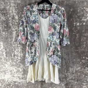 Paquette Petite Size 6P Floral Print Career Mini Dress 3/4 Sleeve Zip